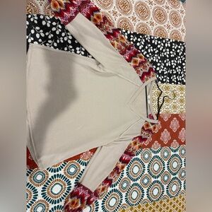 Entro Beige Knit Top with Patterned Accents